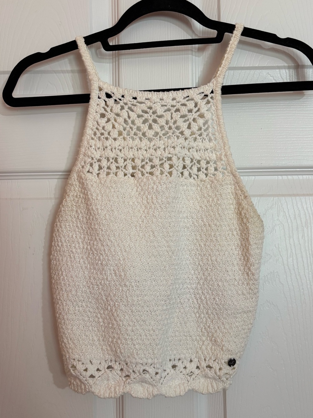 Hollister Cream Crochet Halter Camisole
